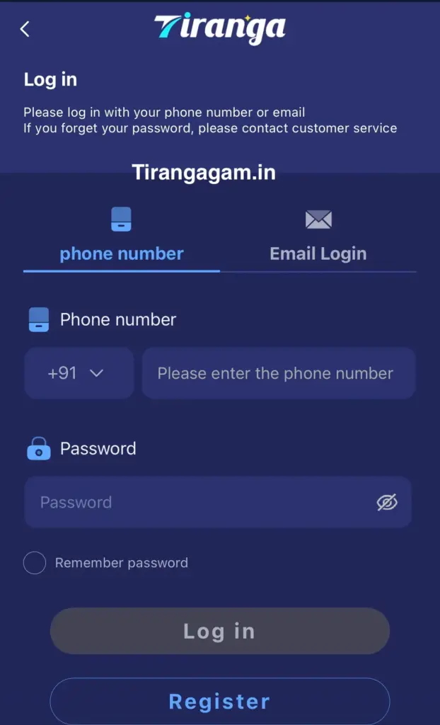 tiranga game login